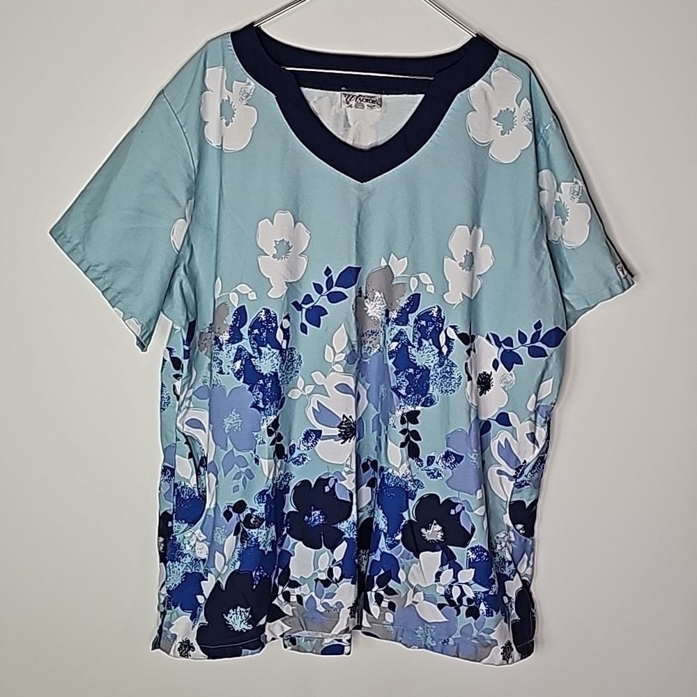 UA Scrubs blue 3XL floral scrub top